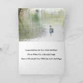 川にいるコビトヒナのスワン カード (内部)