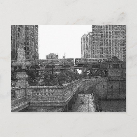 川によるシカゴ… ポストカード (正面)