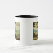 川による村の景色 マグカップ (中央)