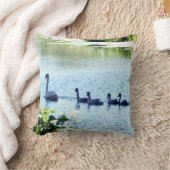 川にシグネッツがある白鳥 クッション (ブランケット)