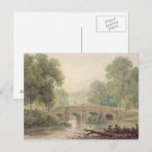 川に架かる石橋のある樹木の風景 ポストカード (正面/裏面)
