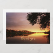 川に沈む夕日 サンキューカード (正面/裏面)