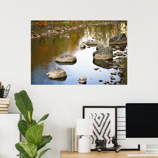 川に沿った岩 ポスター (ホームオフィス)