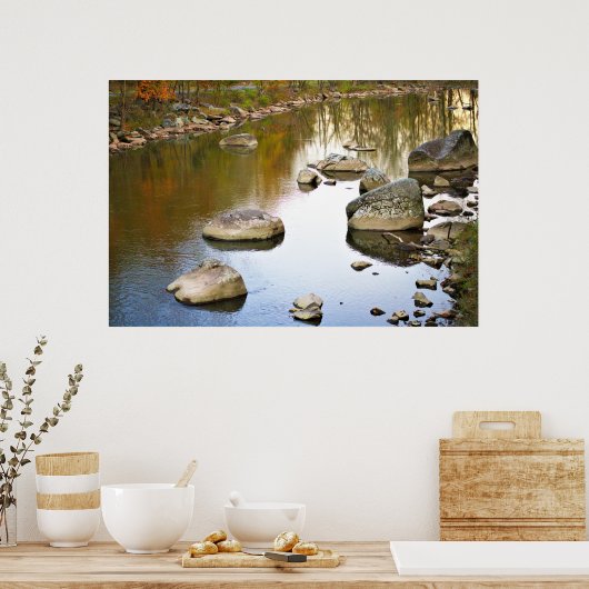 川に沿った岩 ポスター (キッチン)