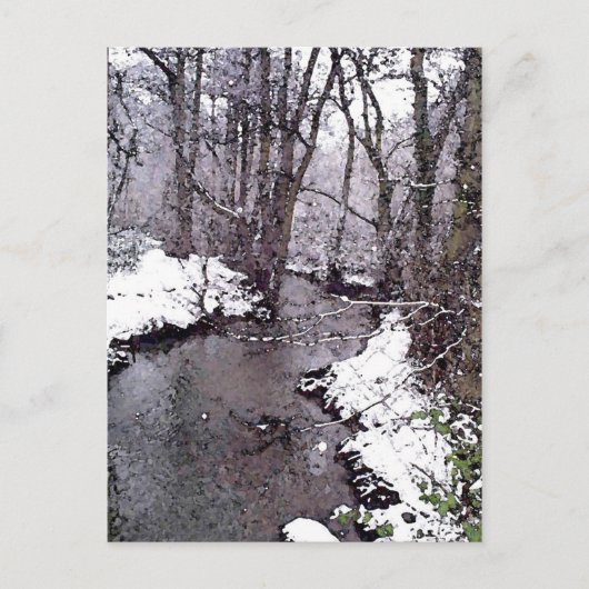 川に沿った雪 ポストカード (正面)