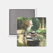 川に浮かぶボート マグネット (正面/裏面)