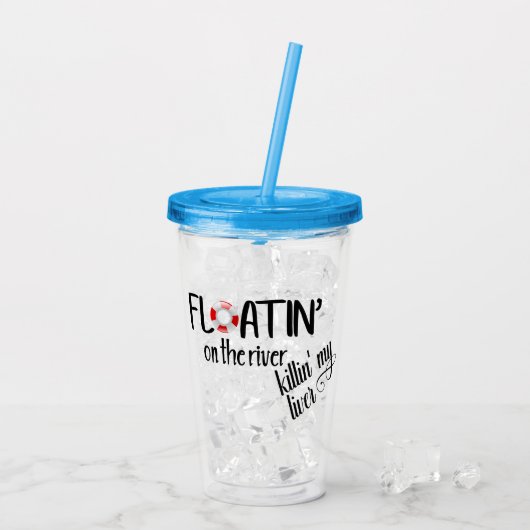 川に浮かぶ私の肝臓チューブを殺す アクリルタンブラー (アイス裏面)