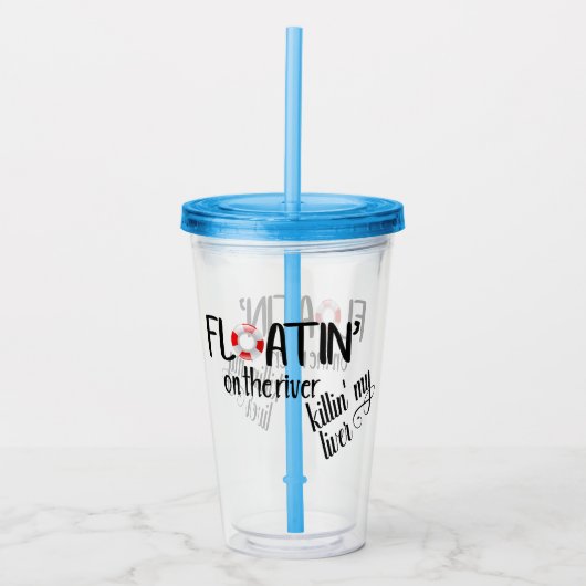 川に浮かぶ私の肝臓チューブを殺す アクリルタンブラー (正面)
