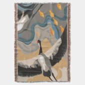 川に浮かぶ鶴 スローブランケット (正面縦)