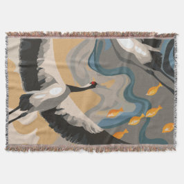 川に浮かぶ鶴 スローブランケット