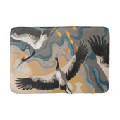 川に浮かぶ鶴 バスマット (正面)