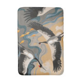 川に浮かぶ鶴 バスマット (正面縦)