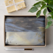 川に黒いクマのイラストレーション切り離し 薄葉紙 (ギフト)