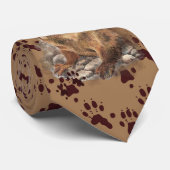 川のおもしろい水と足跡、トラックのネックタイ ネクタイ (ロール)