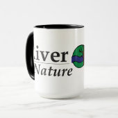 川のくねりのロゴのコーヒー・マグ マグカップ (正面左)