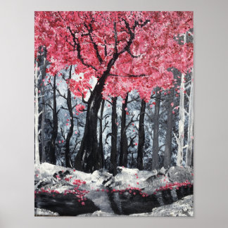 川のそばに咲く ポスター