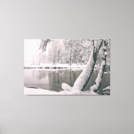 川のそばの冬 キャンバスプリント