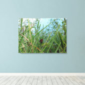 川のそばの蝶 キャンバスプリント (インサイチュ (ウッドフロア))