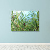 川のそばの蝶 キャンバスプリント (インサイチュ (ウッドフロア))