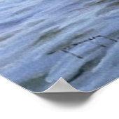 川のアートワークに乗ったボート ポスター (角)