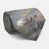 川のカメの(大きい)タイ ネクタイ (ロール)