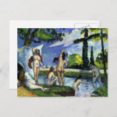 川のセザンヌの水浴者による印象派の絵画 ポストカード (正面/裏面)