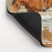 川のブラウンホースの家族 マウスパッド (コーナー)