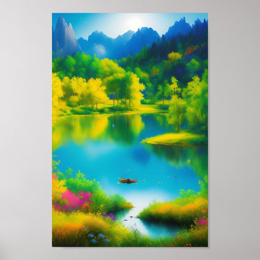 川のポスターを使った美しい風景 ポスター (正面)