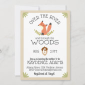 川の上と森の中の赤ちゃんシャワー 招待状 (正面)