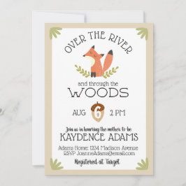 川の上と森の中の赤ちゃんシャワー 招待状