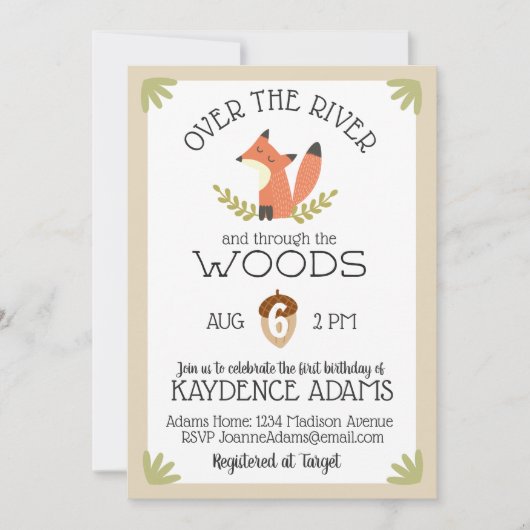 川の上と森の中 招待状 (正面)