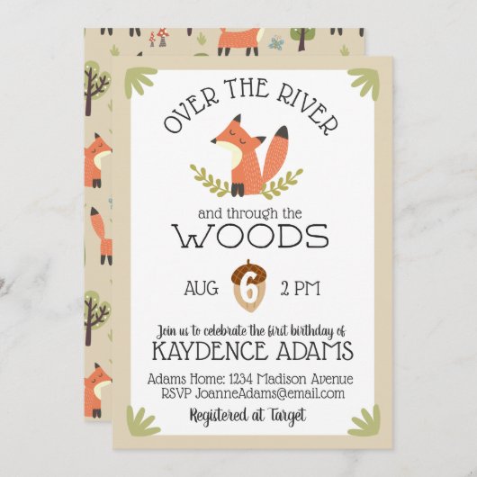 川の上と森の中 招待状 (正面/裏面)