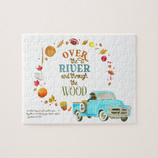 川の上と森の感謝祭を通じて ジグソーパズル (横)