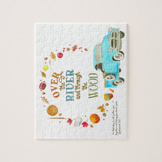 川の上と森の感謝祭を通じて ジグソーパズル (縦)