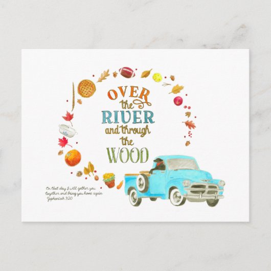 川の上と森の感謝祭を通じて ポストカード (正面)