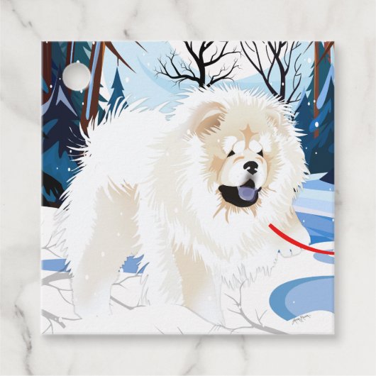 川の上にクリームチャウギフトラベル前後 フェイバータグ (正面)