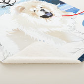 川の上にクリームチョーシェルパ毛布 シェルパブランケット (3/4)