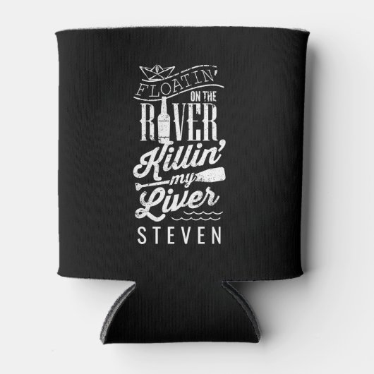 川の上にフローチン私の肝ビおもしろいール 缶クーラー (正面)