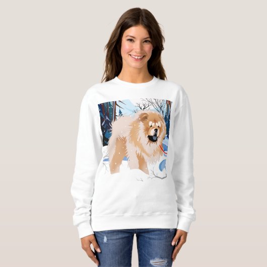 川の上に赤いチャウのシャツすべてのスタイル スウェットシャツ (正面フル)