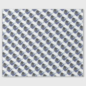 川の上に黒いチョウの包装紙 ラッピングペーパー (フラット)