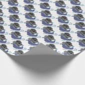 川の上に黒いチョウの包装紙 ラッピングペーパー (角)