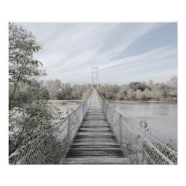 川の上の吊り橋 フォトプリント           