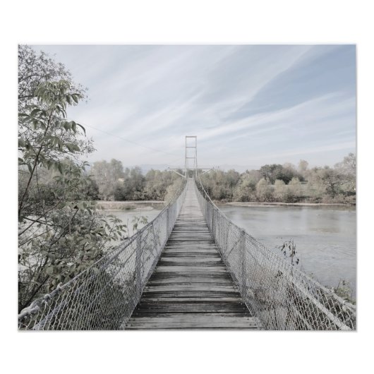 川の上の吊り橋 フォトプリント            (正面)