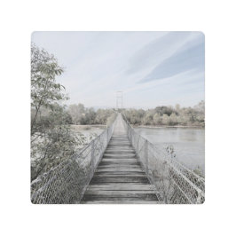 川の上の吊り橋 メタルプリント