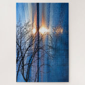 川の上の新しい日、サンライズ写真 ジグソーパズル (縦)