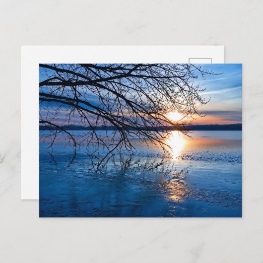 川の上の新しい日、美しい日の出 ポストカード (正面/裏面)