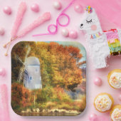 川の上の秋 ペーパープレート (パーティー)