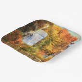 川の上の秋 ペーパープレート (傾斜あり)