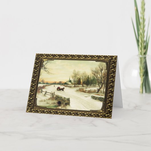 川の上 – ヴィンテージクリスマスカード シーズンカード (正面)