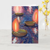 川の下で浮かぶ色彩の鮮やかなDeepas カード (黄色い花)